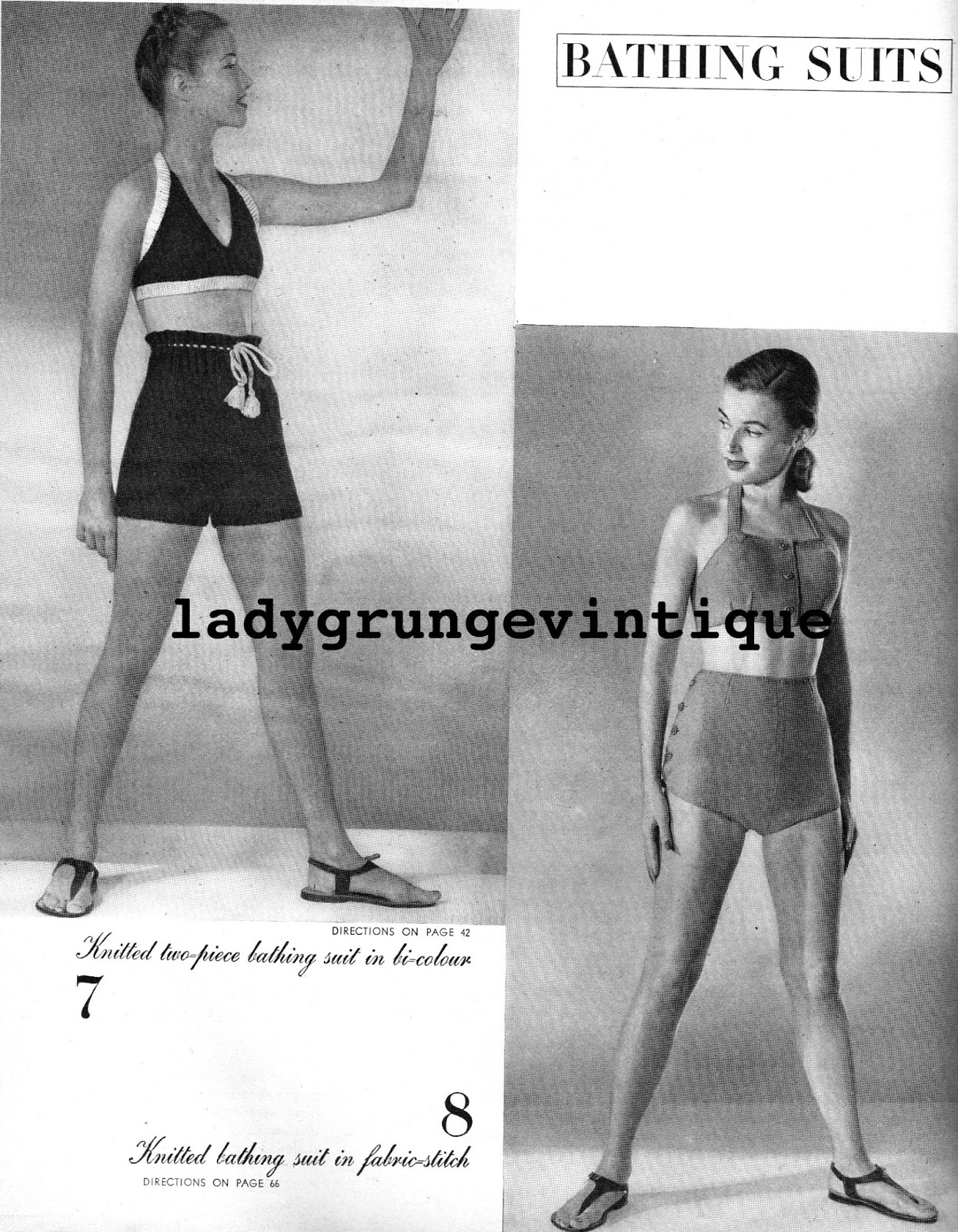 The Vintage Pattern Files: 1950s Knitting - Bating Suits